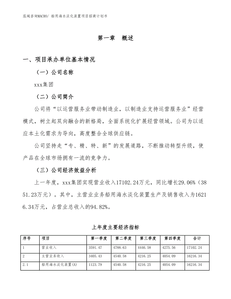 船用海水淡化装置项目招商计划书_第4页