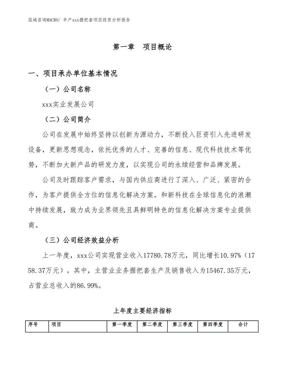 年产xxx握把套项目投资分析报告_第4页