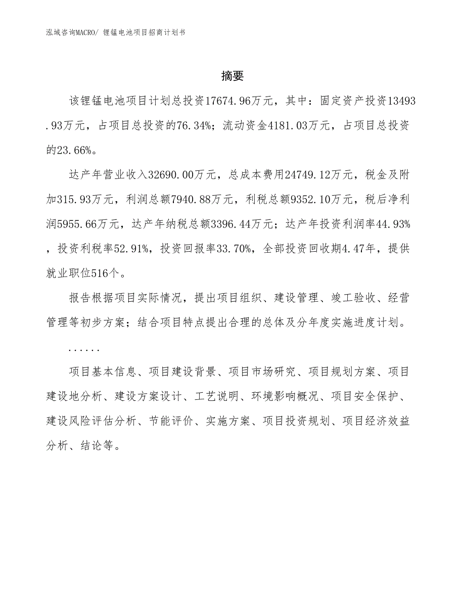 锂锰电池项目招商计划书_第2页