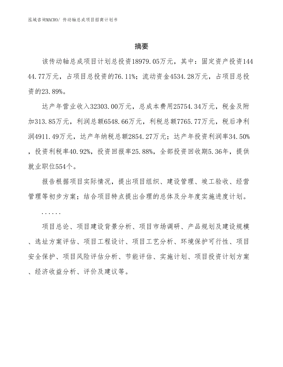 传动轴总成项目招商计划书_第2页