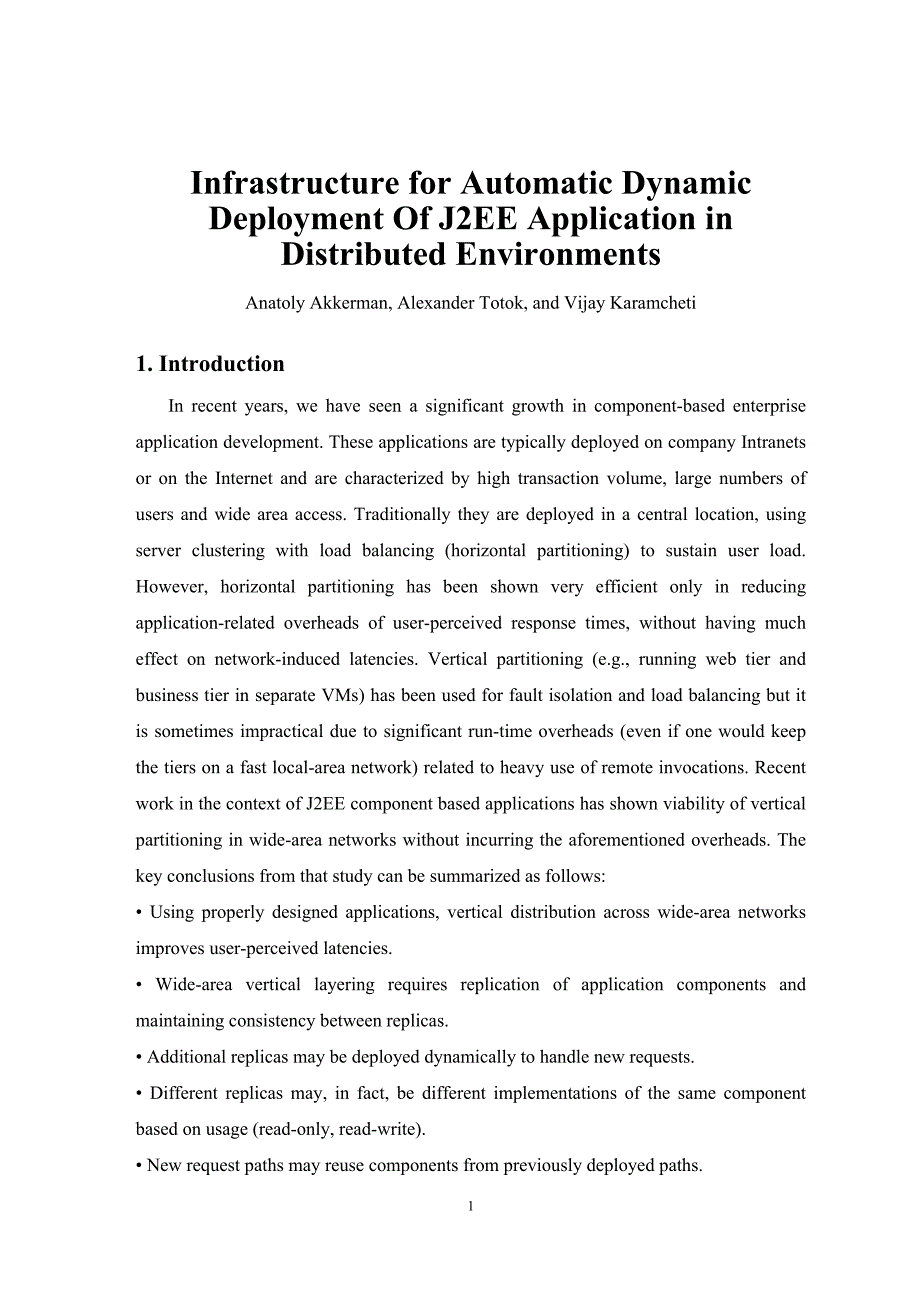 基于j2ee在分布式环境下的底层结构的自动动态配置的应用-外文翻译_第1页