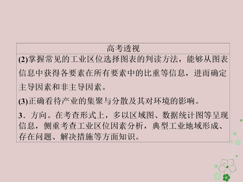 全国通用2018年高考地理二轮复习第一篇专题与热点专题二人文地理事象及其发展第4讲工业生产课件_第4页