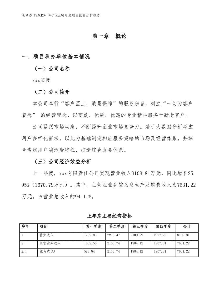 年产xxx鸵鸟皮项目投资分析报告_第5页