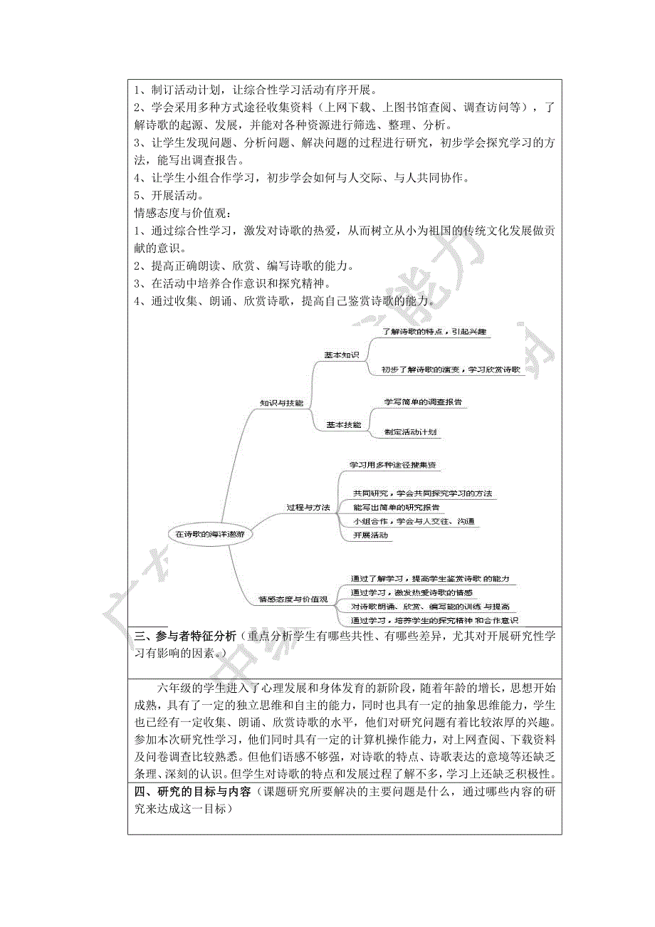 在诗歌的海洋遨游 研究性学习设计方案范例_第2页