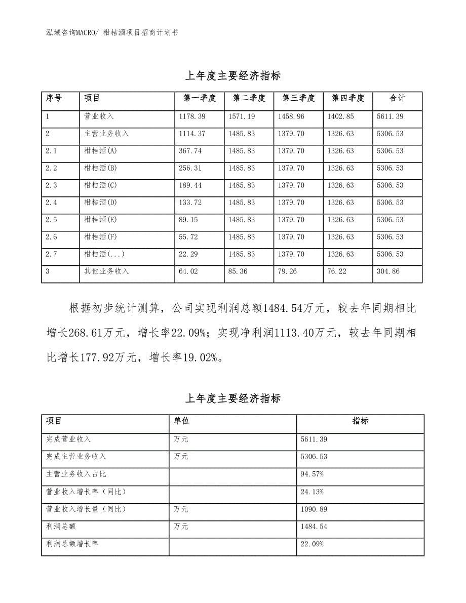 柑桔酒项目招商计划书_第5页