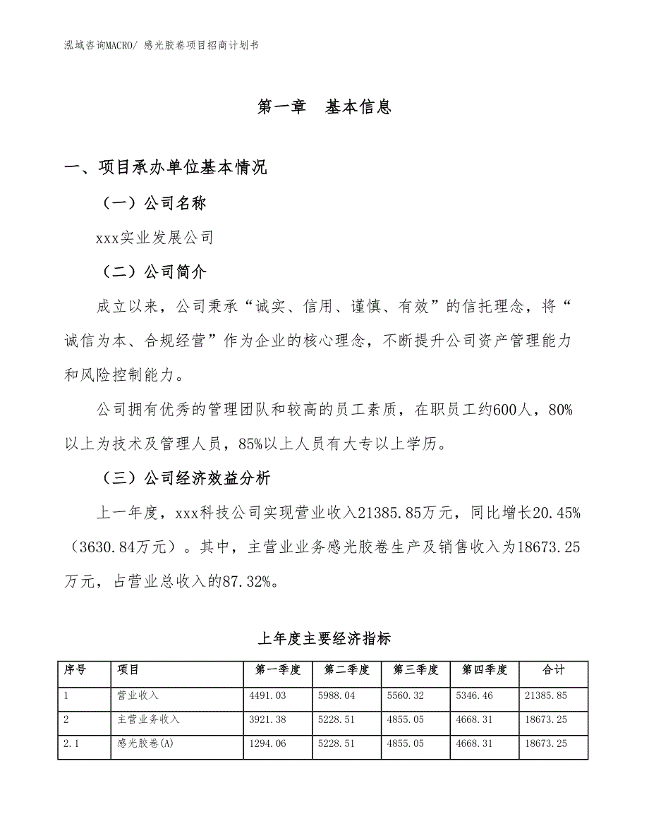 感光胶卷项目招商计划书_第4页