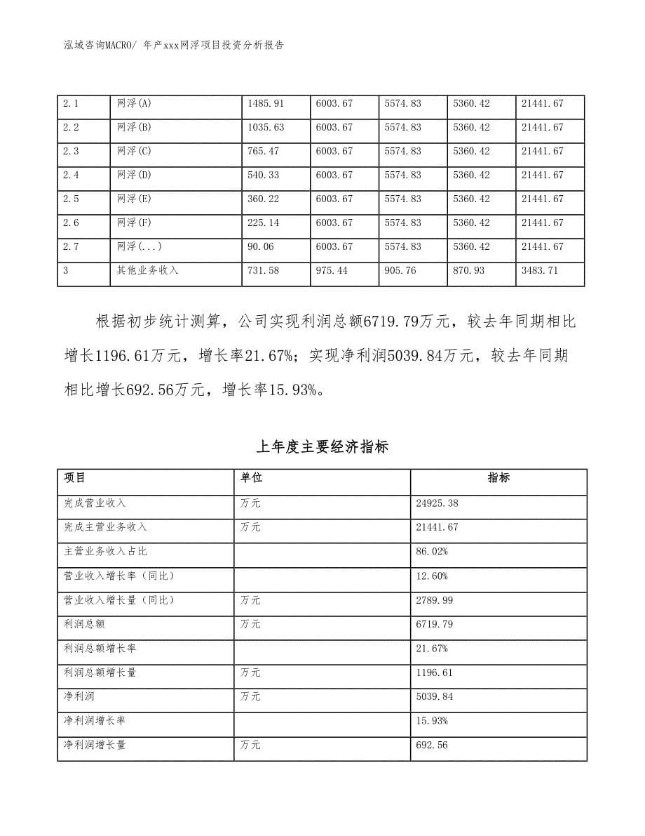 年产xxx网浮项目投资分析报告_第5页