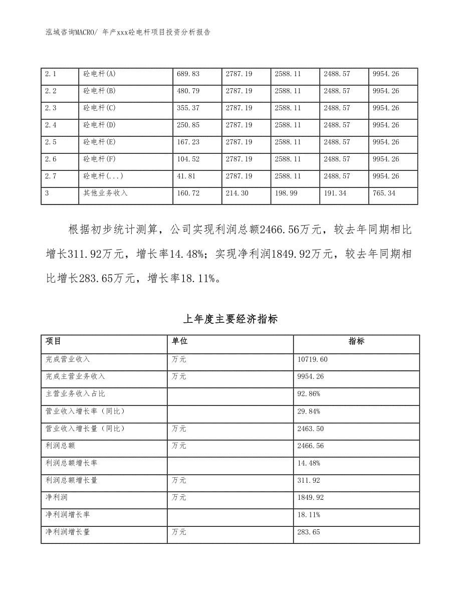 年产xxx砼电杆项目投资分析报告_第5页