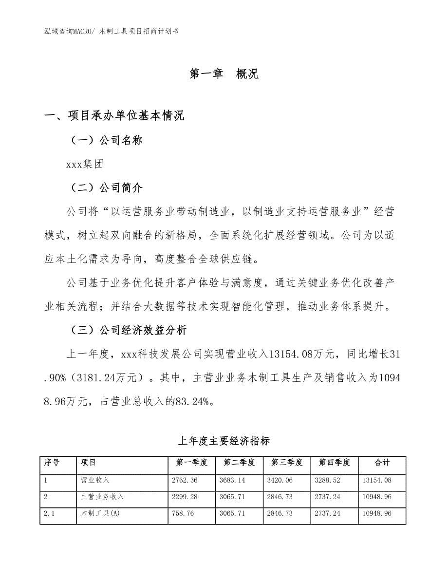 木制工具项目招商计划书_第5页