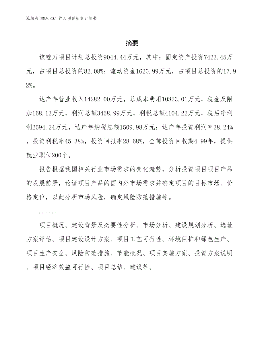 锉刀项目招商计划书_第2页