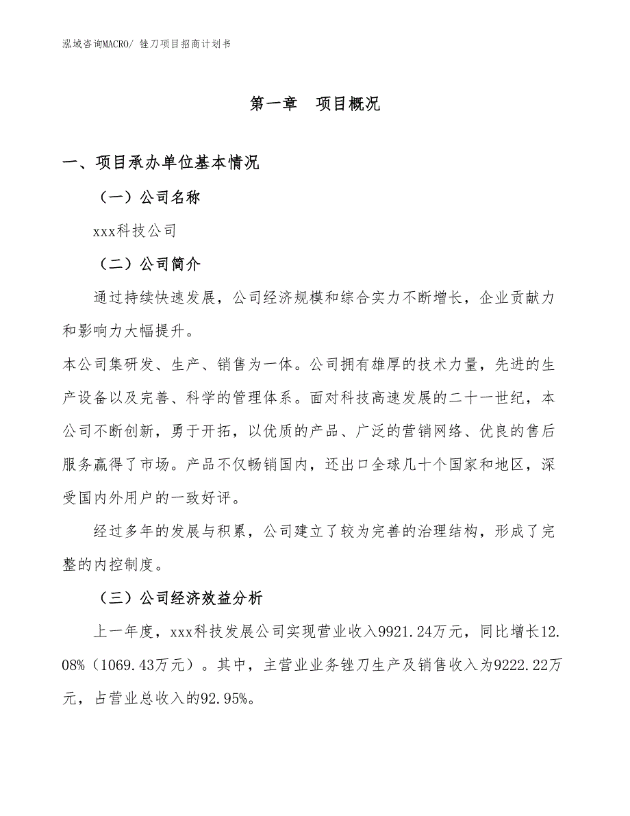 锉刀项目招商计划书_第4页