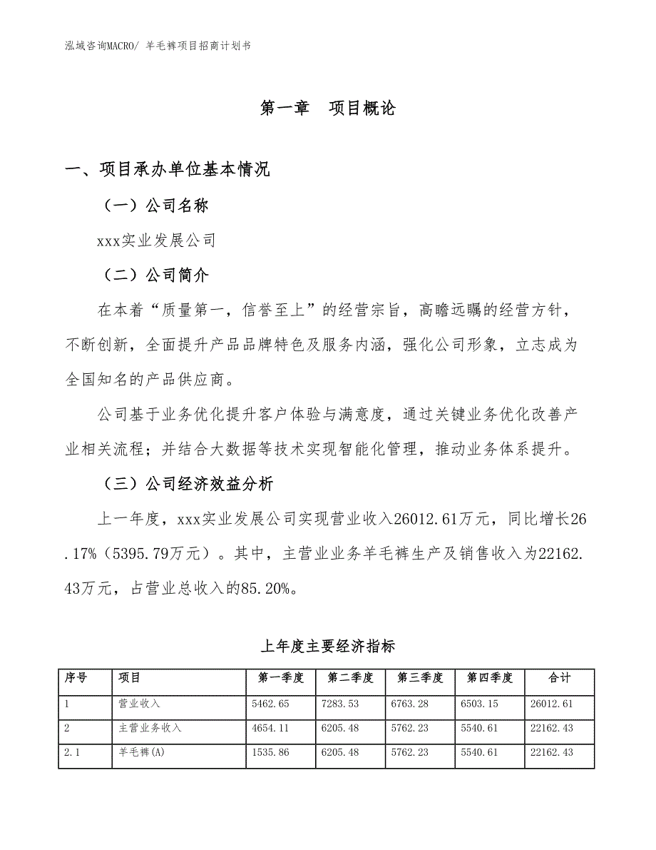 羊毛裤项目招商计划书_第4页