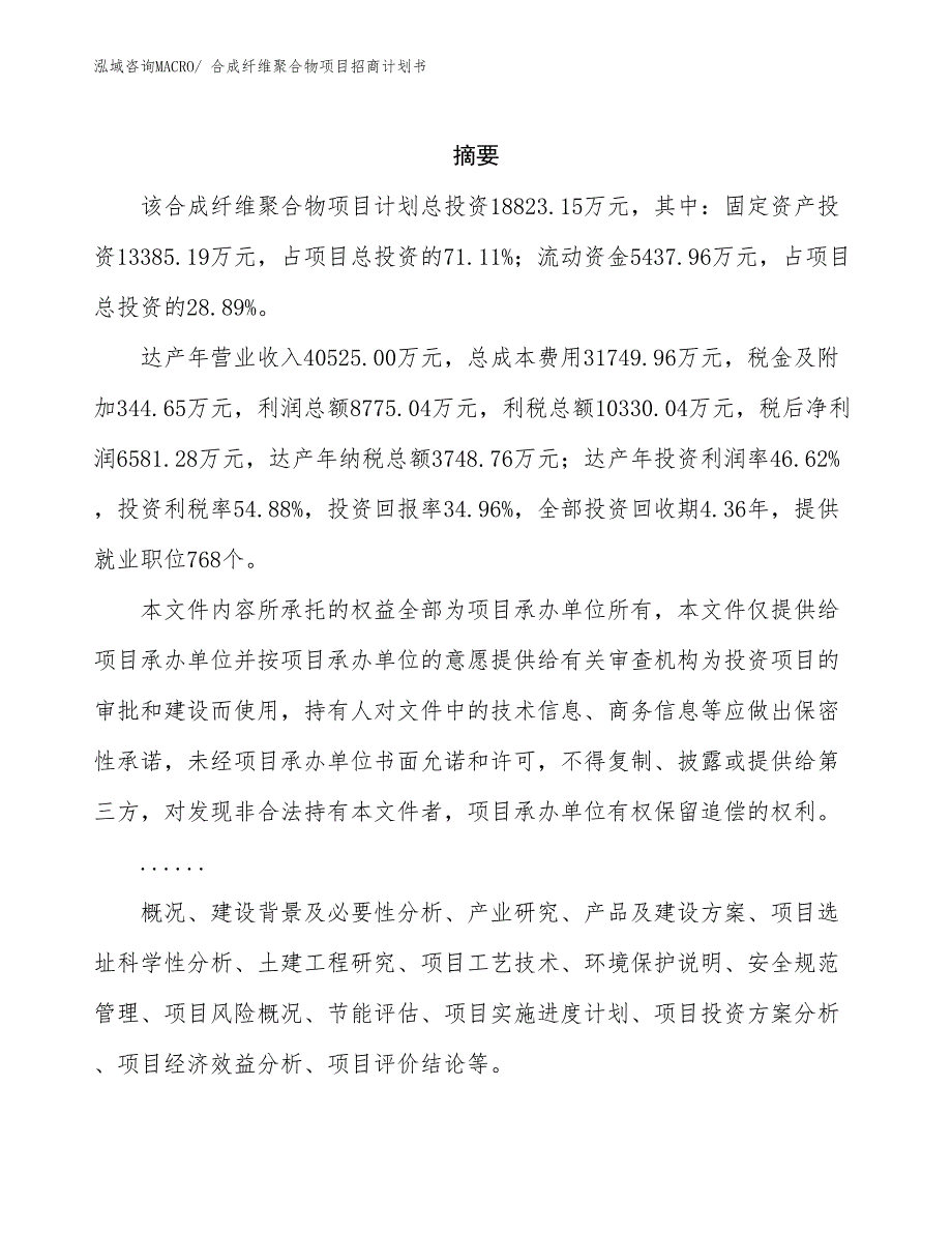 合成纤维聚合物项目招商计划书_第2页