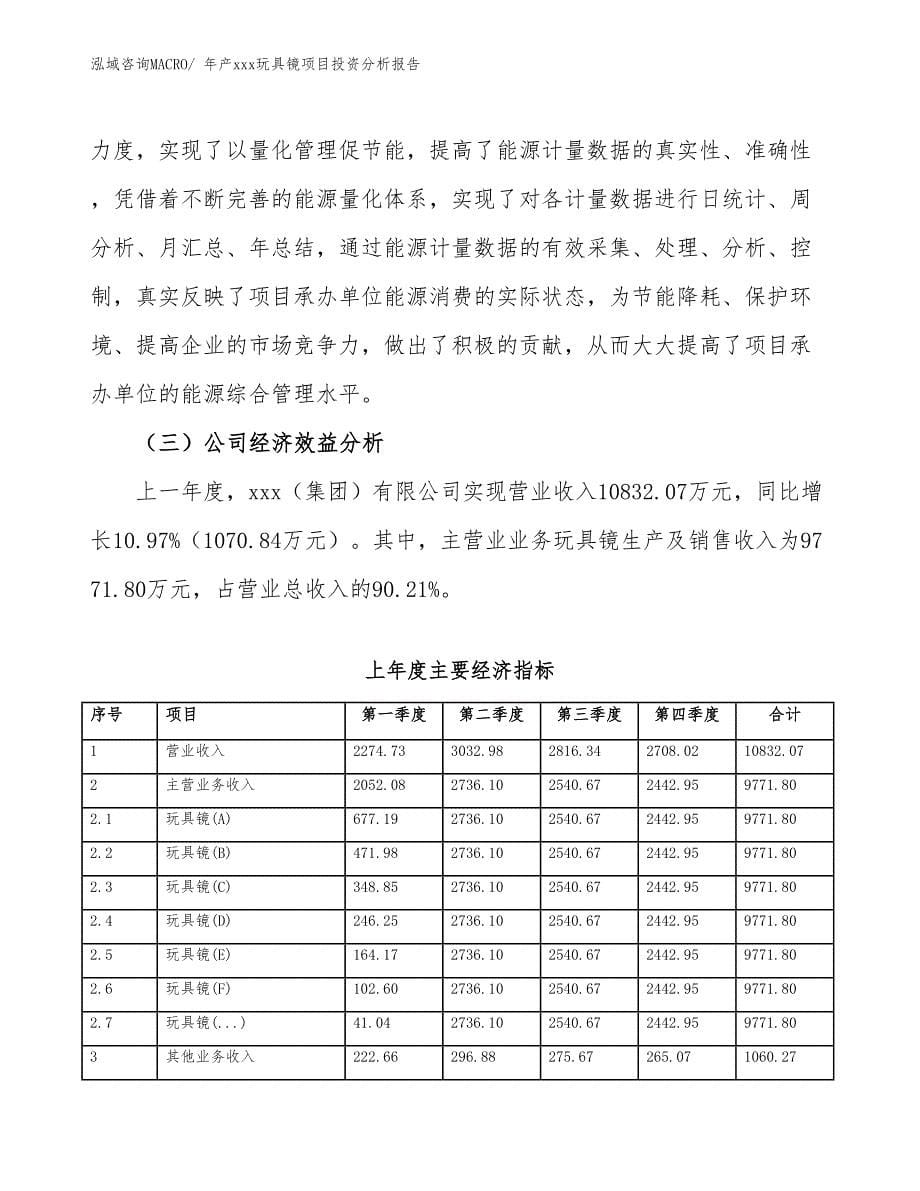 年产xxx玩具镜项目投资分析报告_第5页