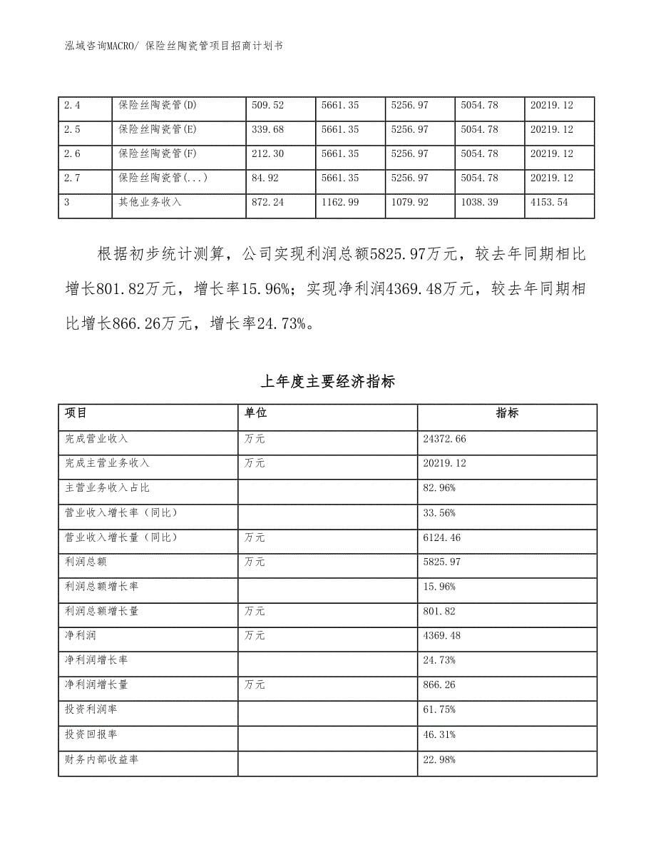 保险丝陶瓷管项目招商计划书_第5页
