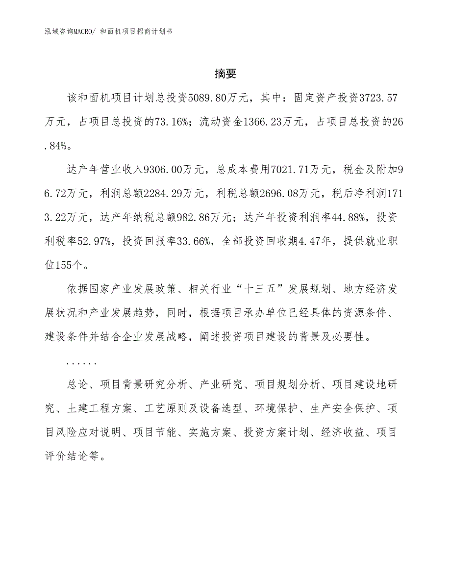 和面机项目招商计划书_第2页