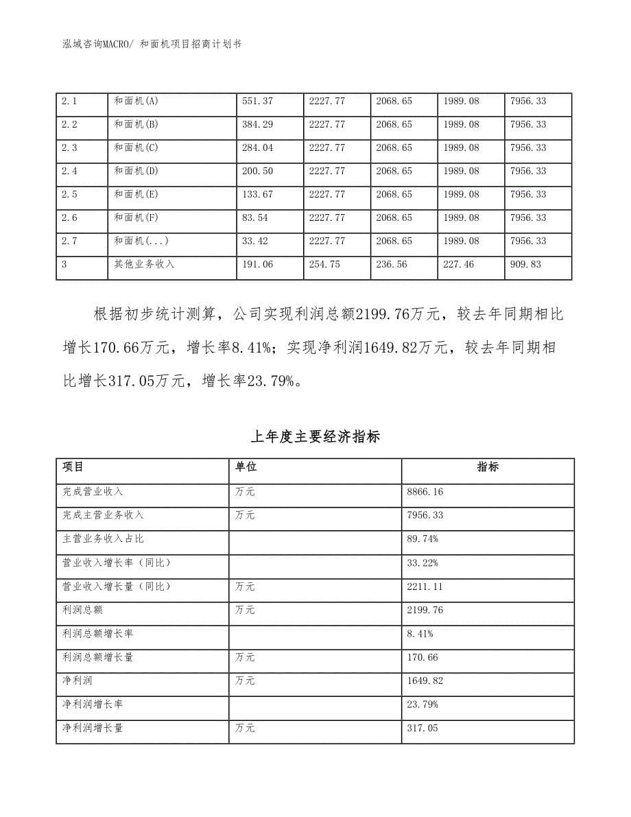 和面机项目招商计划书_第5页