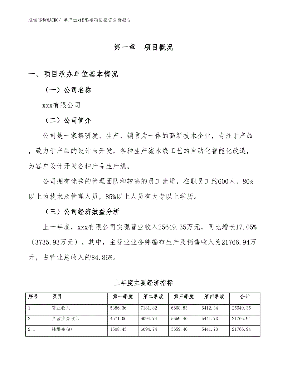 年产xxx纬编布项目投资分析报告_第4页