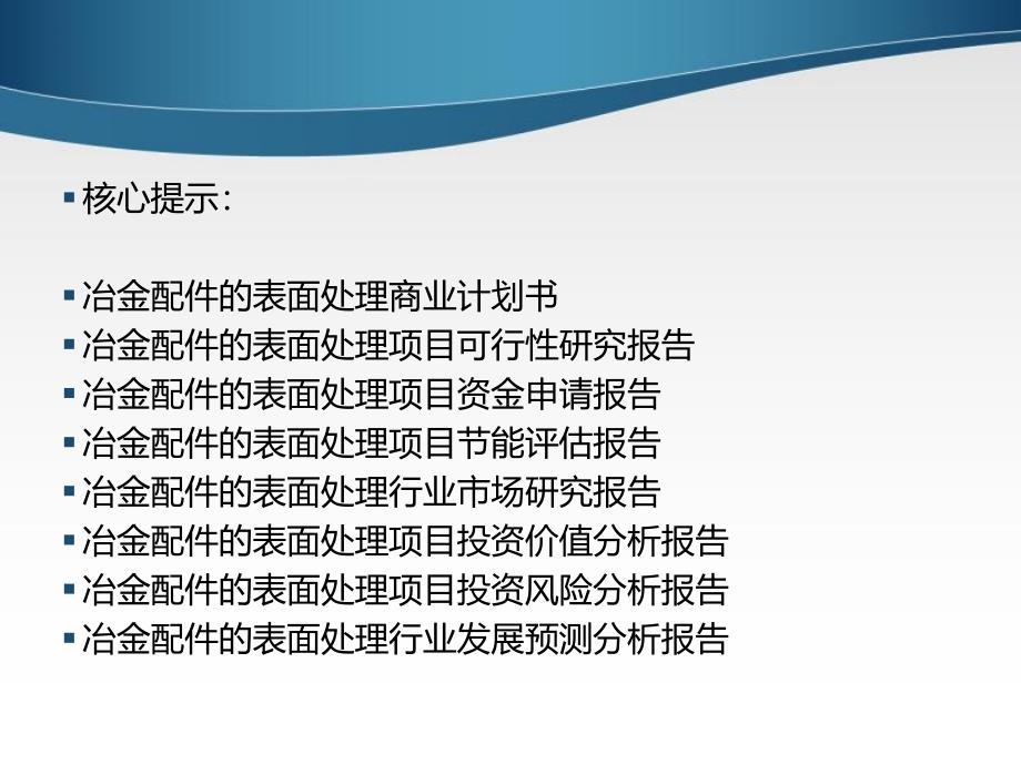 冶金配件的表面处理项目可行性研究报告_第2页