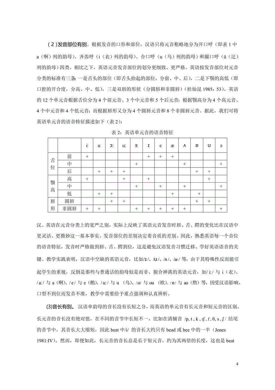 英汉音段音位系统的差异与母语的负迁移效应探析  英语专业毕业论文_第4页