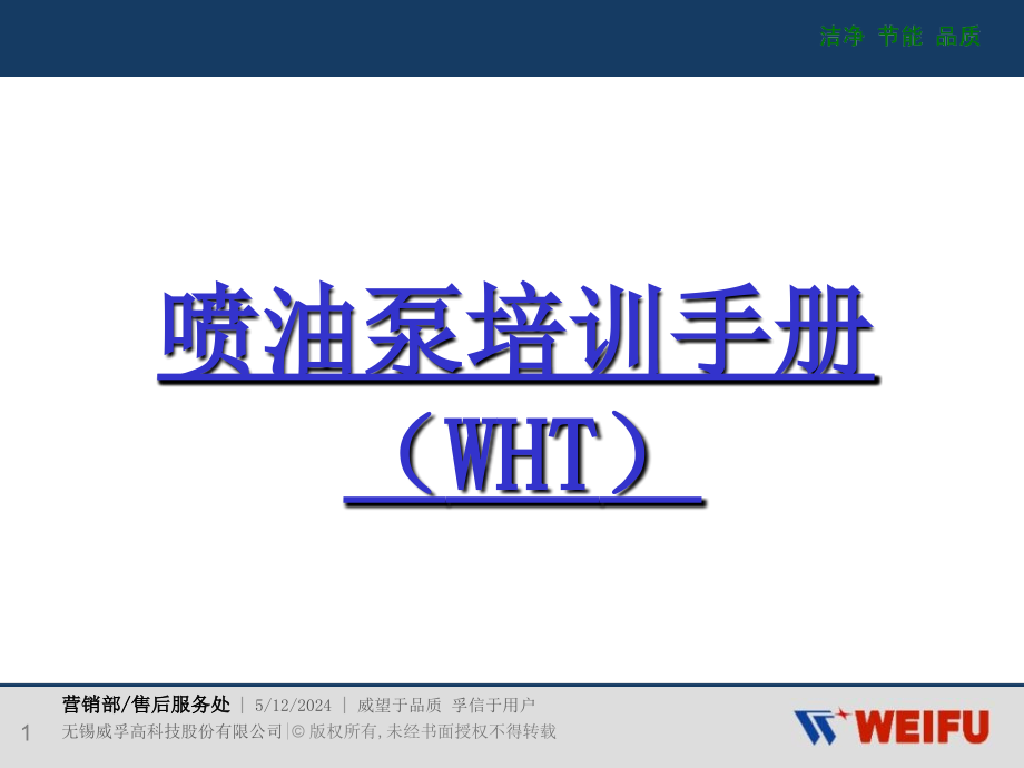 威孚维柴喷油泵作业指导书_第1页