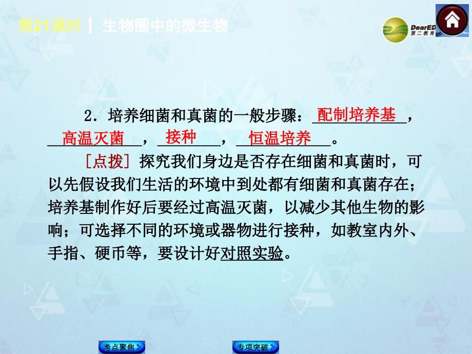 中考生物复习方案生物圈中的微生物考点聚焦+专项突破,含2013试题课件新人教_第3页