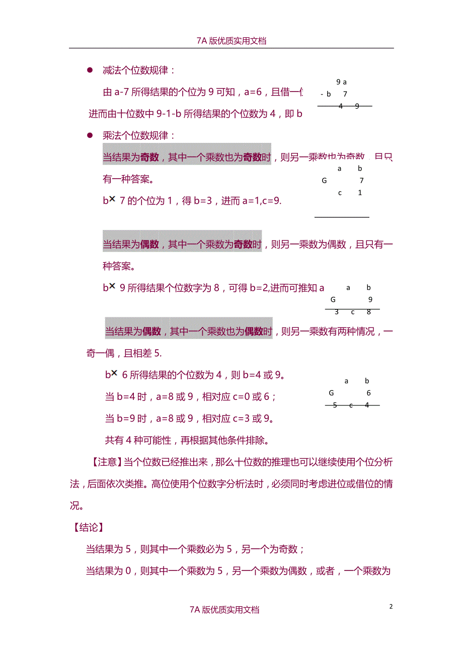 【7A版】《小升初“数字谜”解题全攻略》_第2页