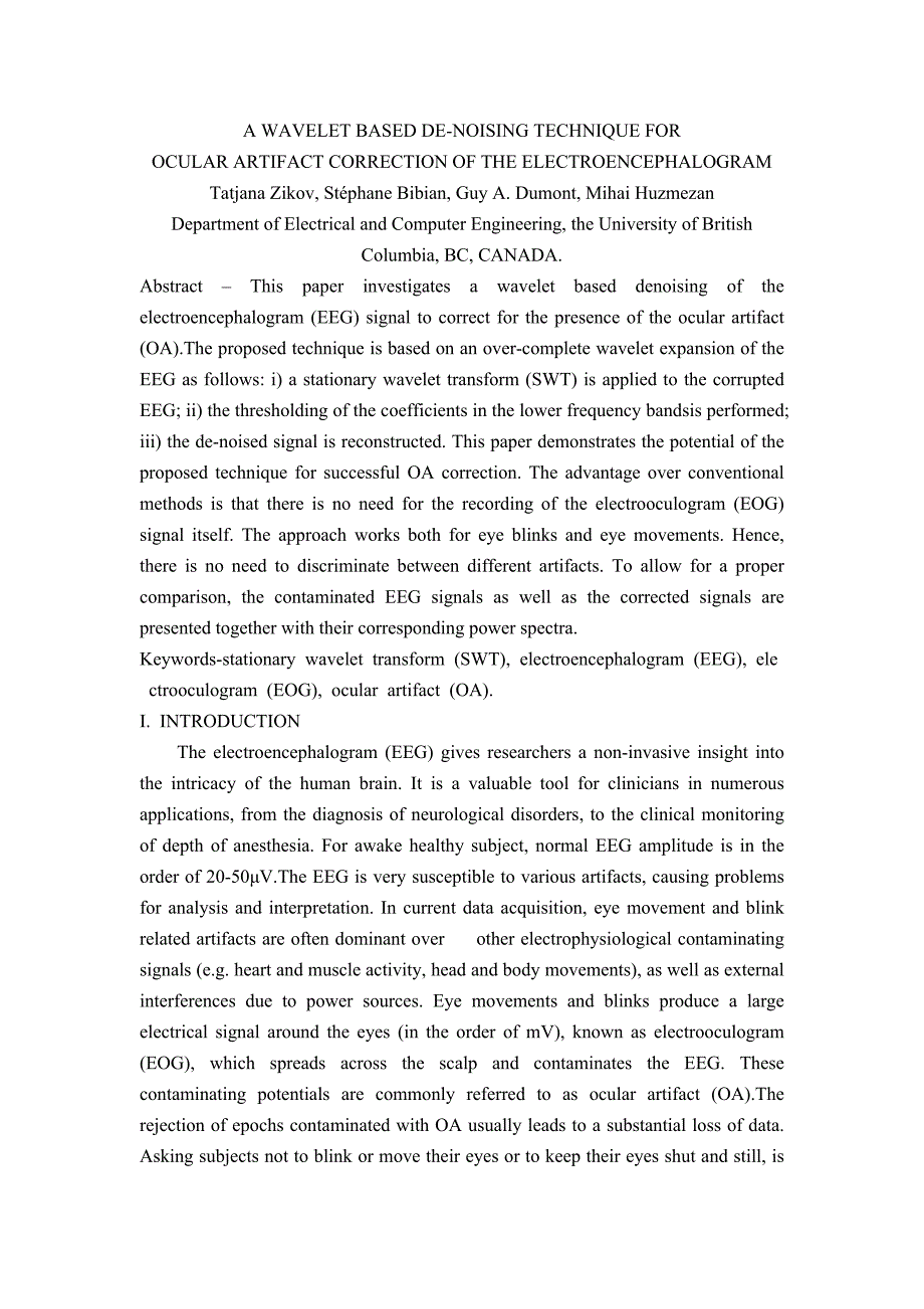 一种基于小波的眼伪影校正的脑电图去噪技术外文翻译_第1页