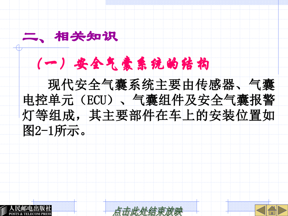 学习情境二电控安全气囊及安全带系统结构与检修_第4页