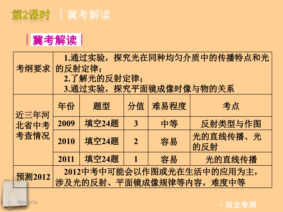 中考物理二轮复习专题二光现象精品课件冀教_第4页