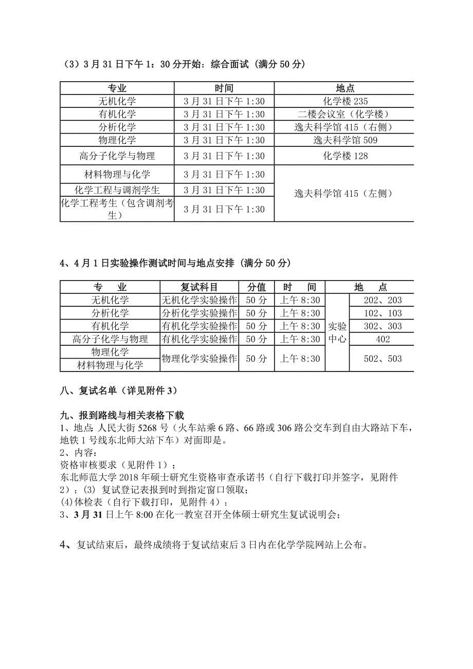 东北师范大学2018年硕士研究生复试细则_第5页