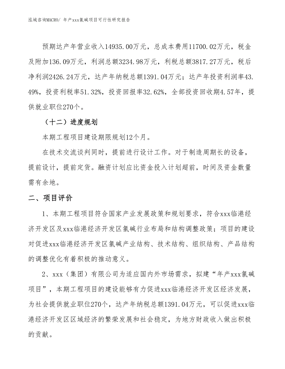 年产xxx氯碱项目可行性研究报告_第4页