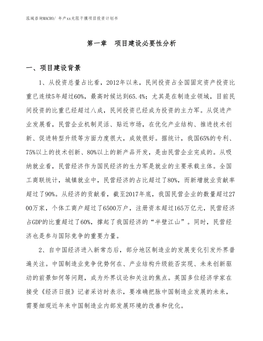 年产xx光阻干膜项目投资计划书_第3页