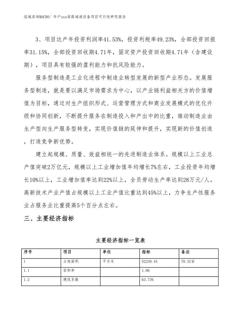 年产xxx道路减速设备项目可行性研究报告_第5页