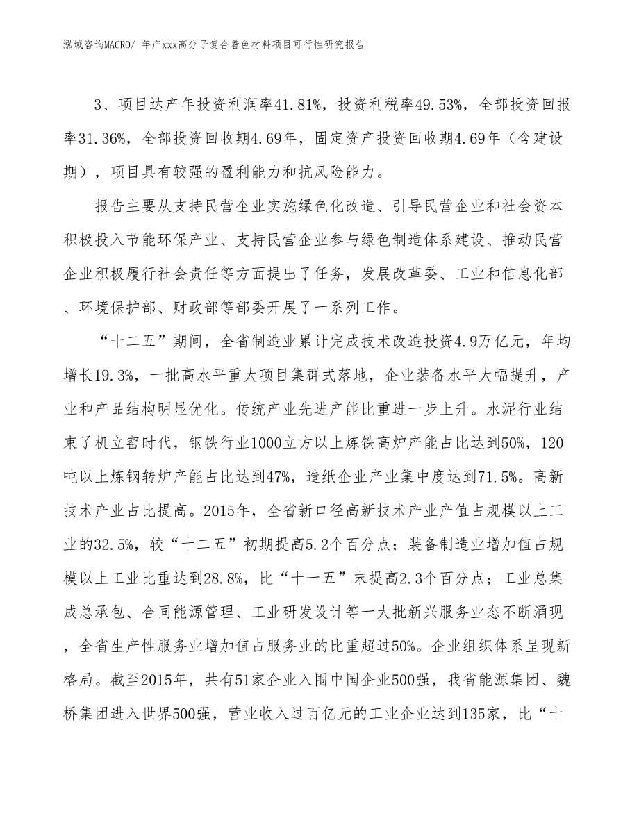 年产xxx高分子复合着色材料项目可行性研究报告_第5页