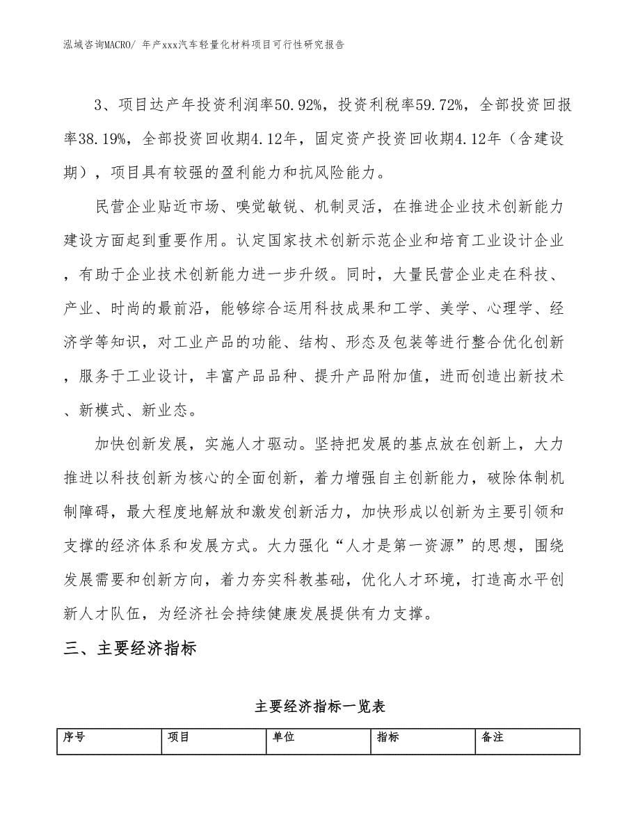 年产xxx汽车轻量化材料项目可行性研究报告_第5页