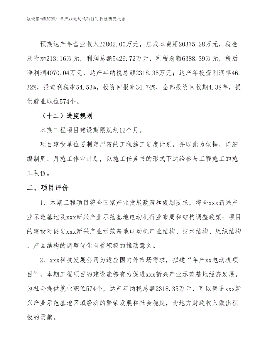 年产xx电动机项目可行性研究报告_第4页