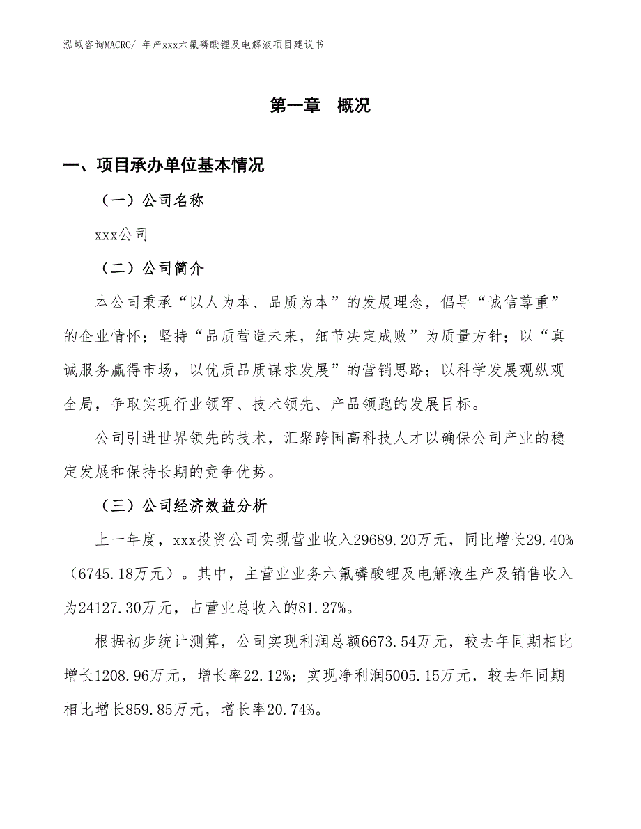 年产xxx六氟磷酸锂及电解液项目建议书_第3页