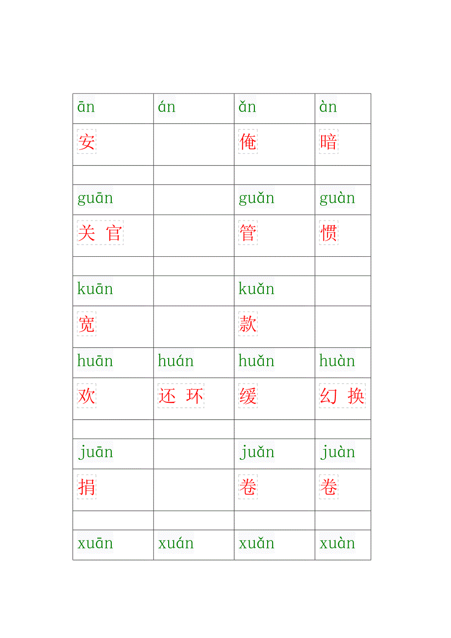 韵母an的简单字.docx_第1页