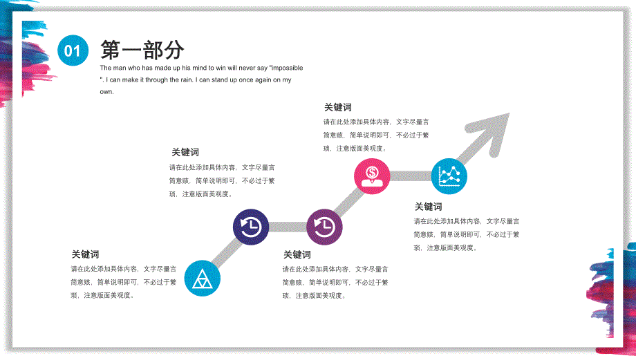 酷炫五色水彩墨迹PPT模板.pptx_第4页