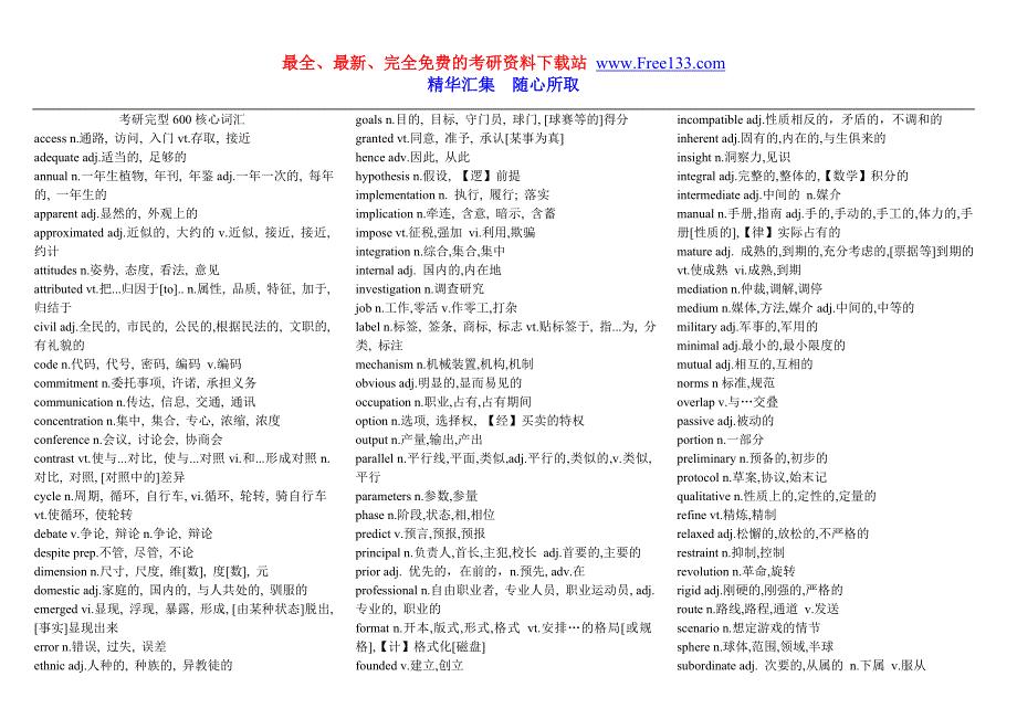 考研英语.考研完型600核心词汇