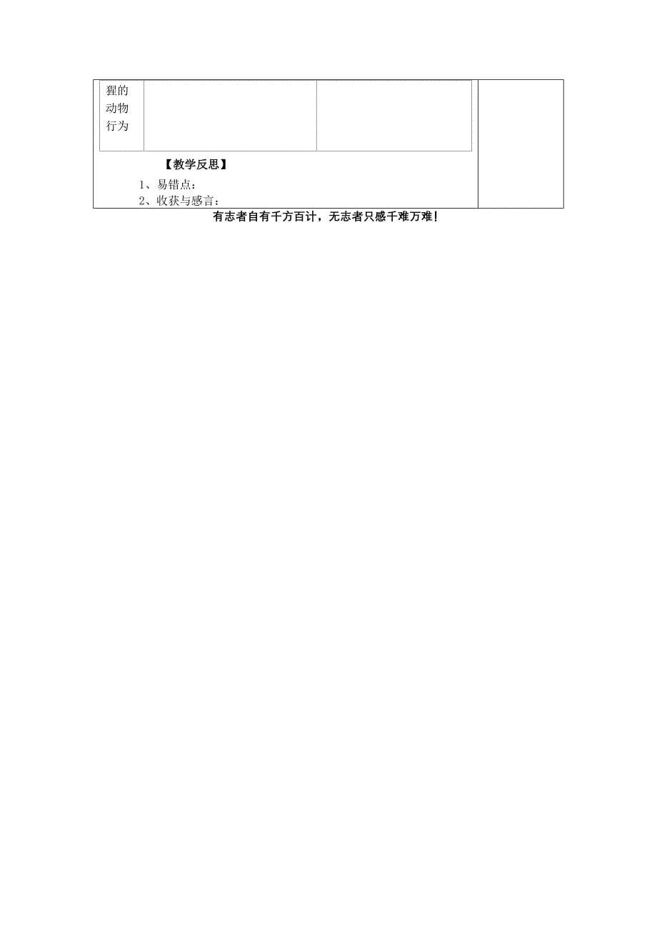 冀教版八年级生物上册 4.2.3先天性行为和学习行为（导学案1 无答案）.doc_第5页