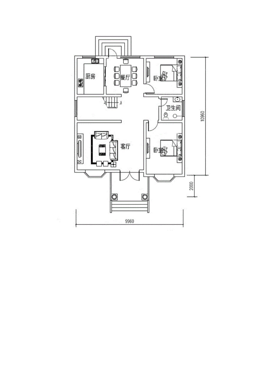三层两室一厅经济实用自建房设计图_第2页