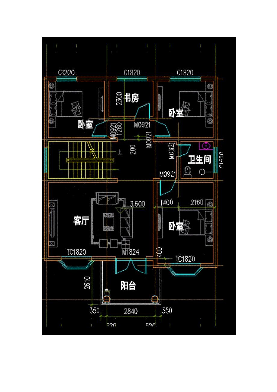 三层两室一厅经济实用自建房设计图_第3页