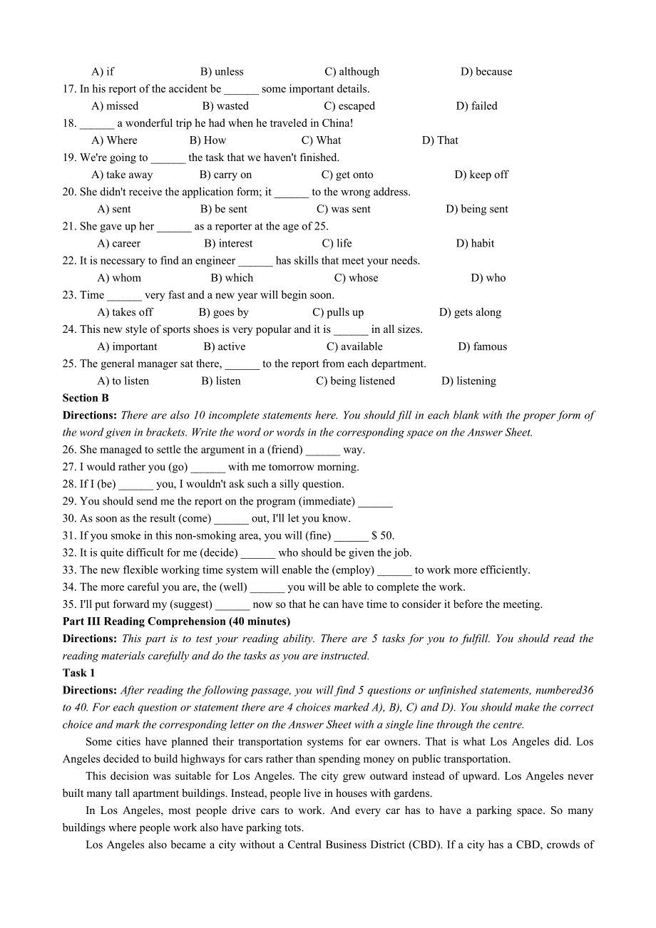 大学英语b级考试全真试卷[2] 2_第2页