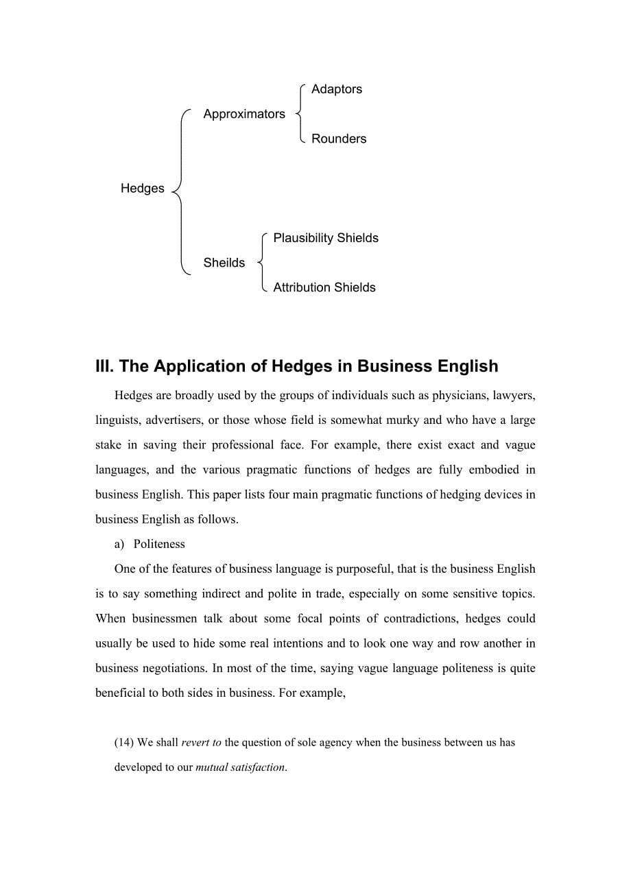 application of hedges in business english  模糊限制语在商务英语中的应用_第5页