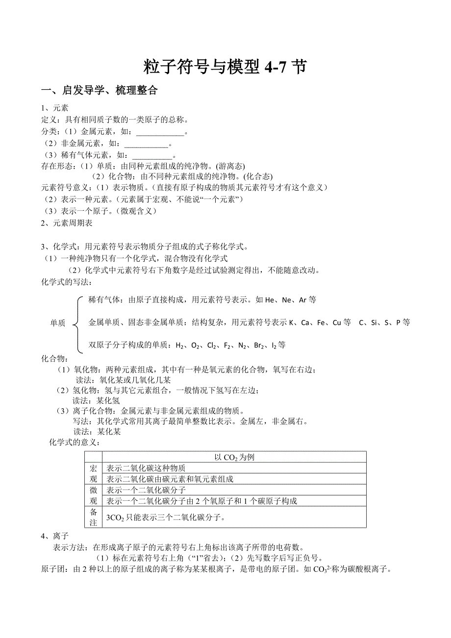 科学八下第一章4-7节 粒子符号模型_第1页