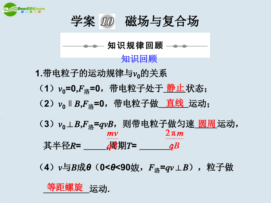 高中物理 磁场和复合场问题课件 新人教版选修3_第1页