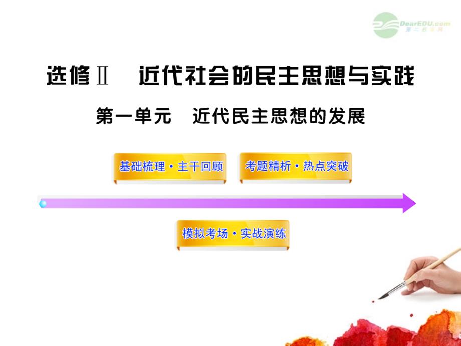 2018版高中历史全程复习方略配套课件 第1单元 近代民主思想的发展 岳麓版选修2_第1页