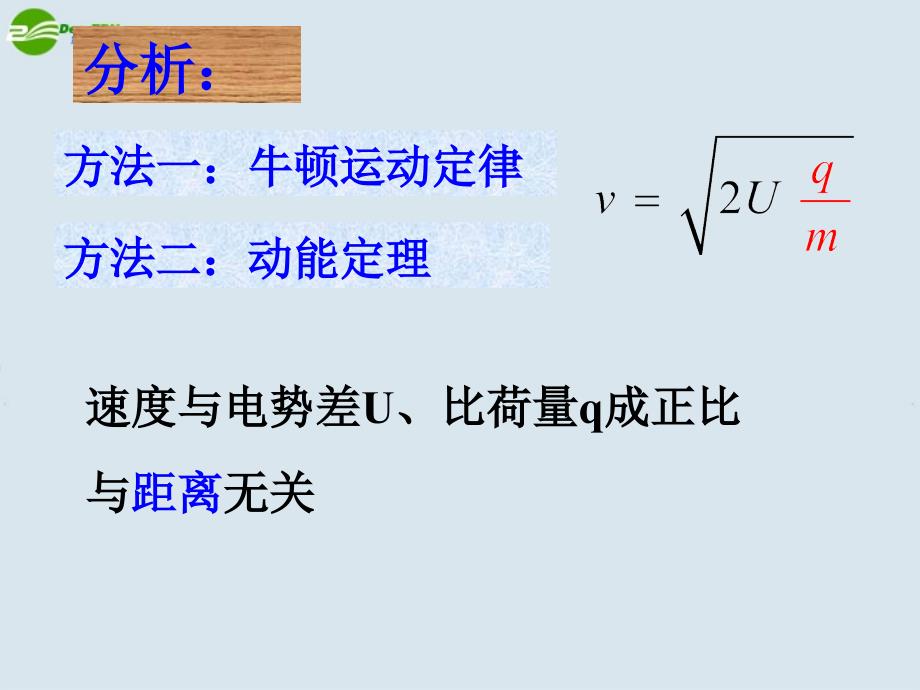 高二物理 带电粒子在电场中的运动课件 新人教版选修1_第4页